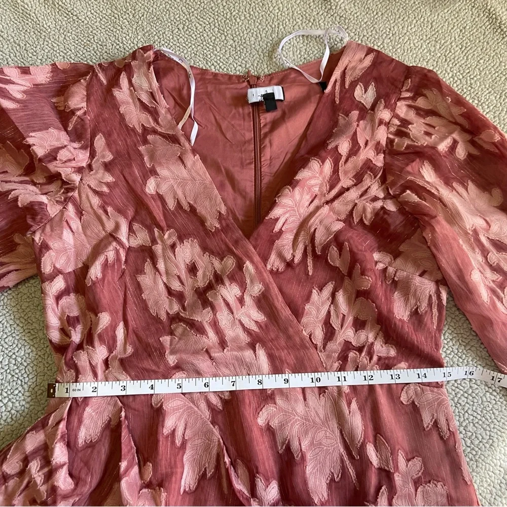 Lulus Meant to Shine Mauve Floral Jacquard Mini Dress - Size M - Picture 8 of 10